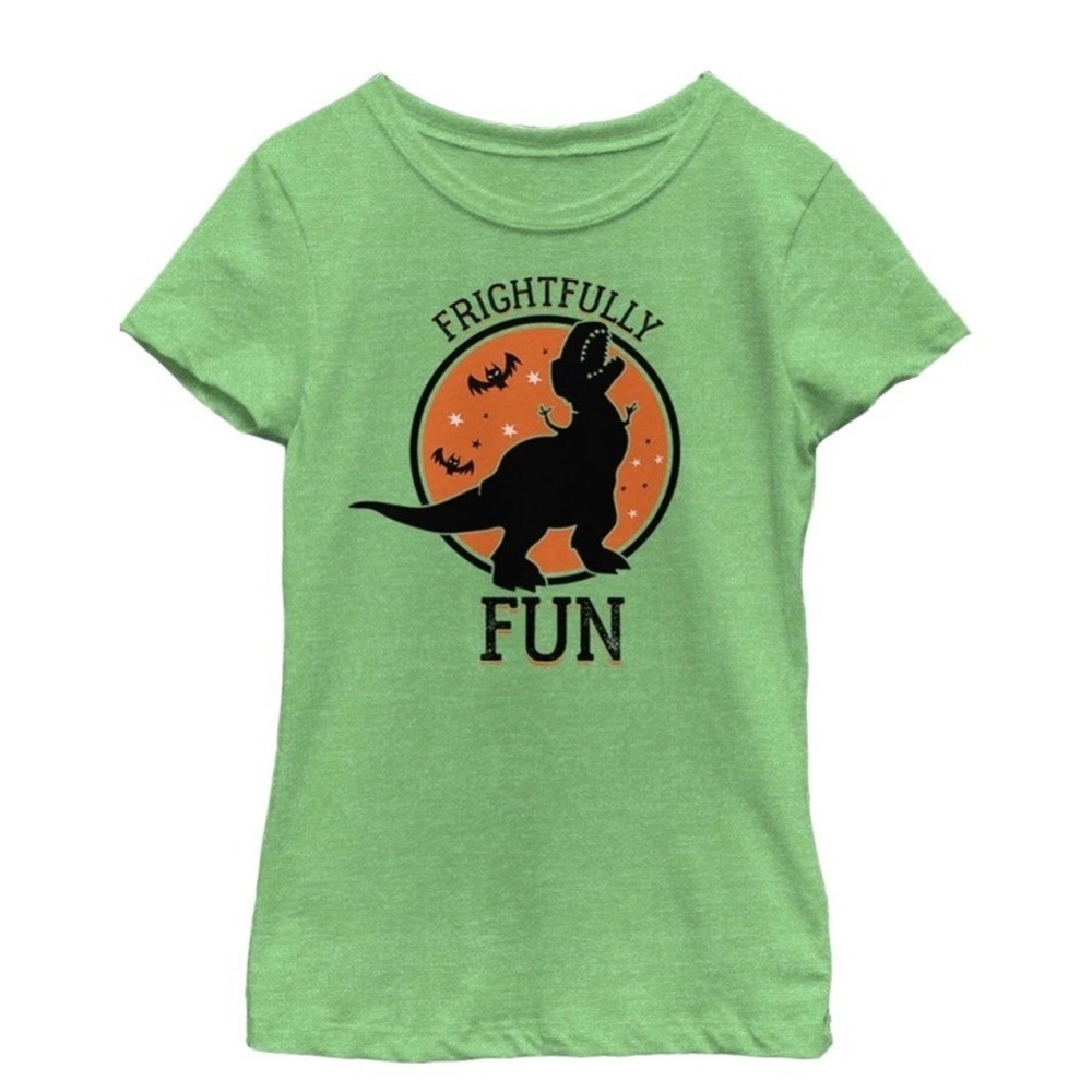 Frightfully Fun Shirt Dinosaur Green Halloween XL Youth C147